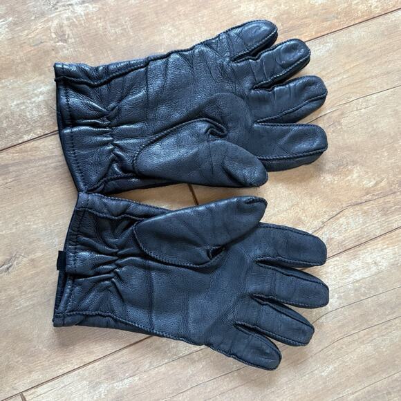 Eddie Bauer Men’s XL Deerskin Leather Gloves Thinsulate Lined Black Winter Warm - Picture 2 of 5